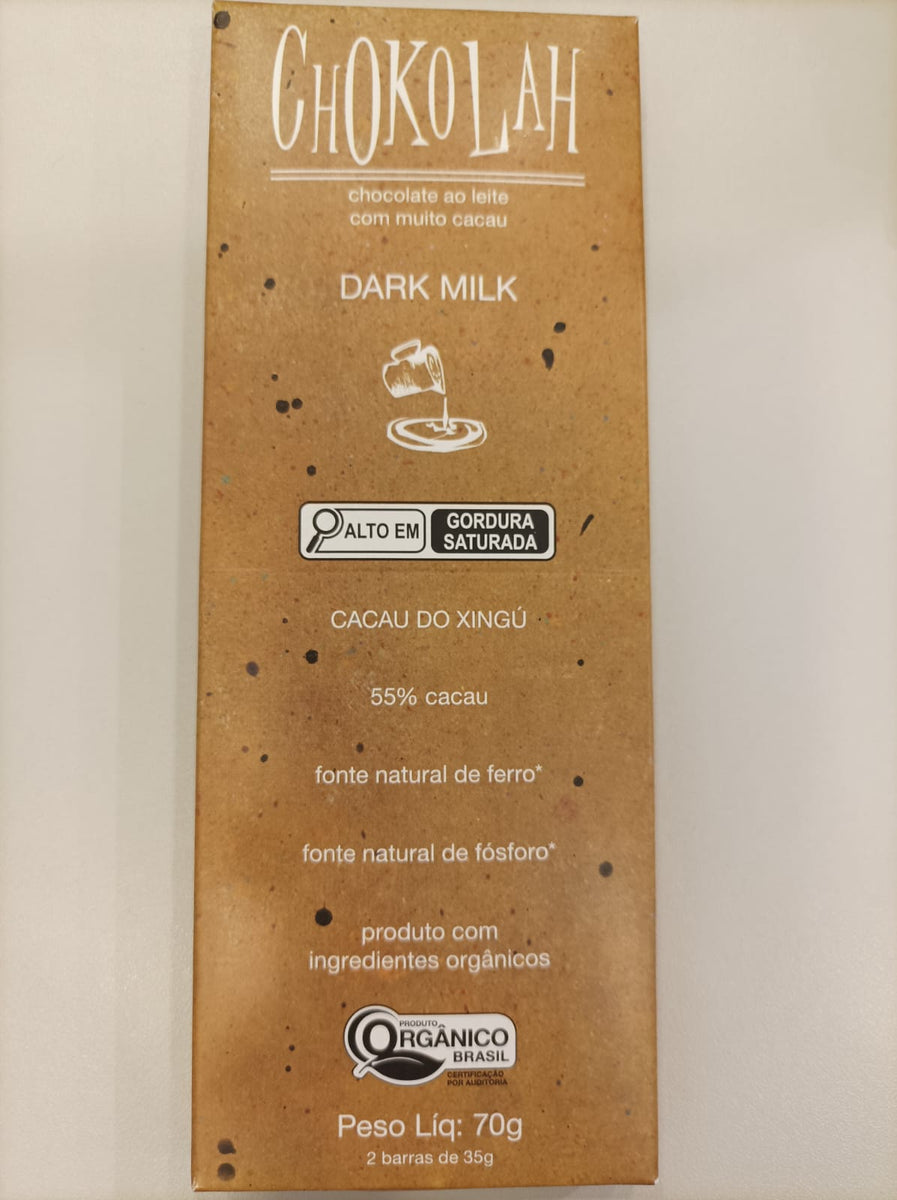 CHOCOLATE 55% CACAU DARK MILK CHOKOLAH 70G – Armazem do Campo On-Line