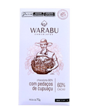 CHOCOLATE WARABU ORGÂNICO 60% CACAU COM PEDAÇOS DE CUPUAÇU