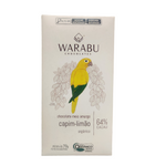 CHOCOLATE WARABU MEIO AMARGO CAPIM LIMÃO ORGÂNICO 64% CACAU- 70g