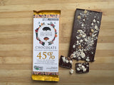 CHOCOLATE 45% CACAU AO LEITE COM CASTANHA DO PARA ORGANICOS DEORUM 80G