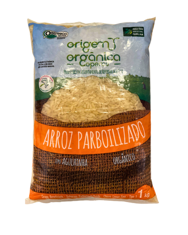ARROZ PARBOILIZADO ORGÂNICO - ORIGEM ORGÂNICA - BARRIGA MOLE 1KG