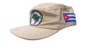 QUEPE BEGE MST BORDADO - Lateral bandeira Cuba e Brasil bordados