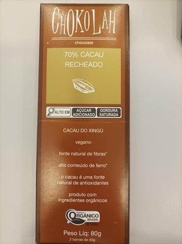 CHOCOLATE RECHEADO 70%  CHOKOLAH 80G