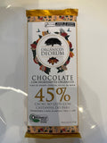 CHOCOLATE 45% CACAU AO LEITE COM CASTANHA DO PARA ORGANICOS DEORUM 80G