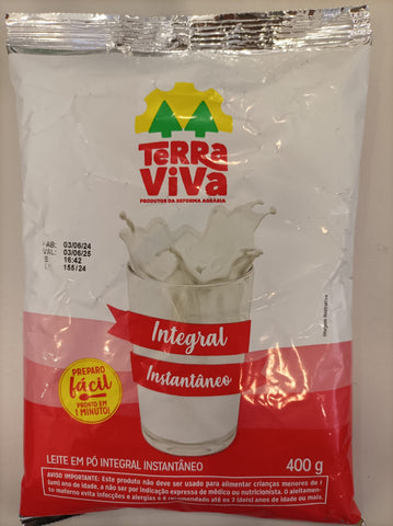 LEITE EM PÓ INTEGRAL INSTANTÂNEO TERRA  VIVA - 400G