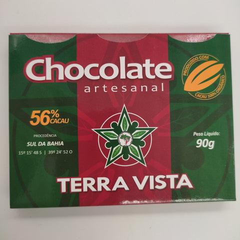 CHOCOLATE ARTESANAL TERRA VISTA ORGÂNICO 56% CACAU 90g