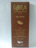 CHOCOLATE 62% CACAU ORGÂNICO CHOKOLAH 80G